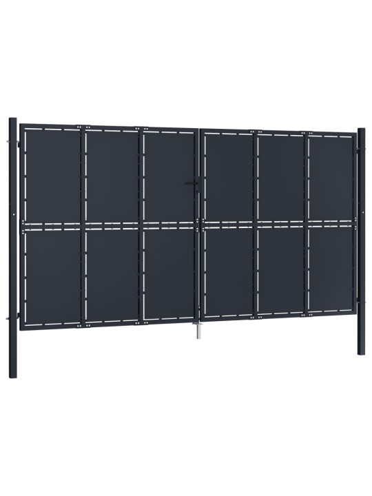 Zahradní brána ocel 400 x 175 cm antracitová