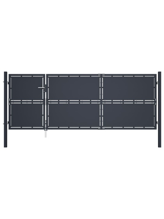 Zahradní brána ocel 350 x 125 cm antracitová