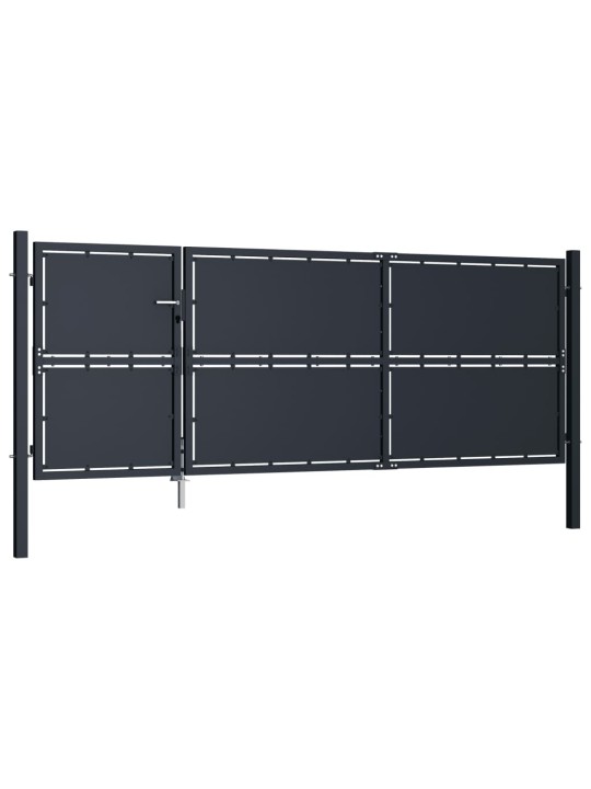 Zahradní brána ocel 350 x 125 cm antracitová