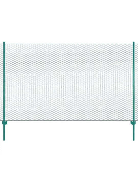 Drátěný plot se sloupky ocel 25 x 1,5 m zelený