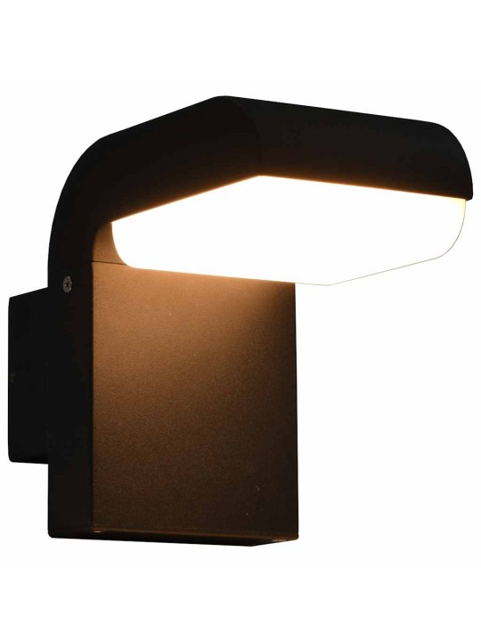 Zahradní nástěnné led svítidlo 9 w černé oválné
