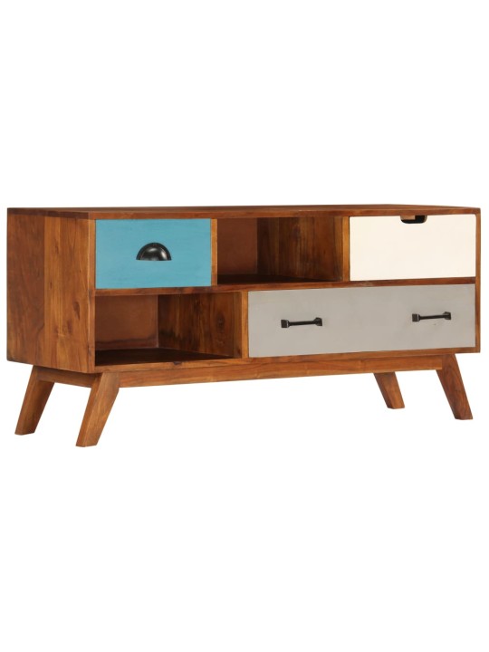 TV stolek se 3 zásuvkami 110 x 35 x 50 cm masivní akácie