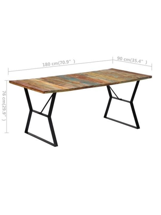 Jídelní stůl 180 x 90 x 76 cm masivní recyklované dřevo