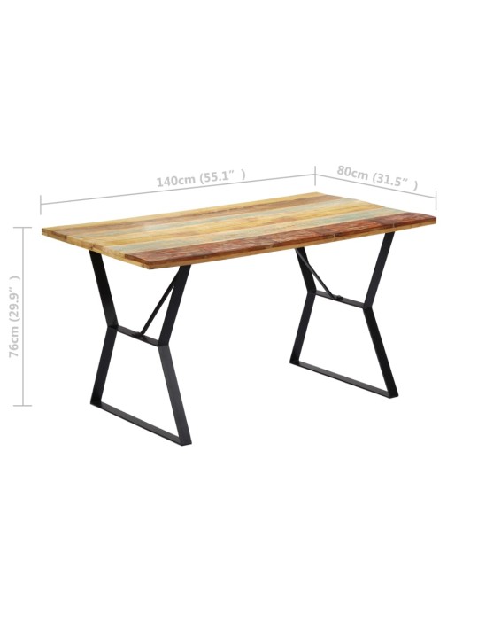 Jídelní stůl 140 x 80 x 76 cm masivní recyklované dřevo