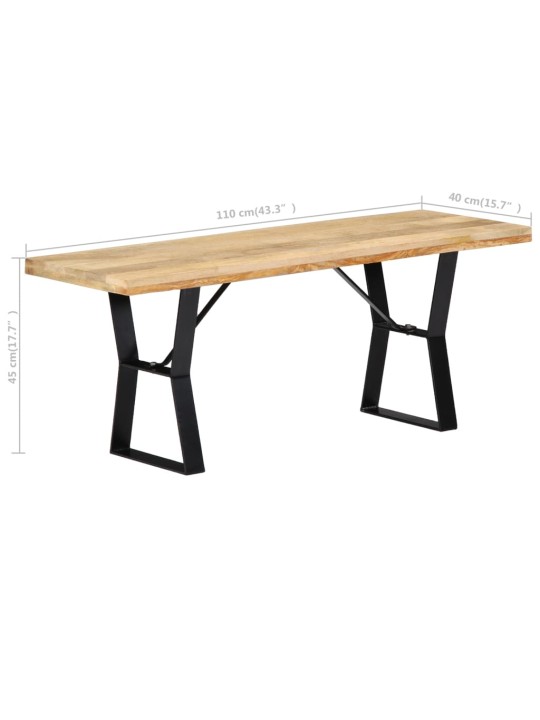 Lavice 110 cm masivní mangovníkové dřevo