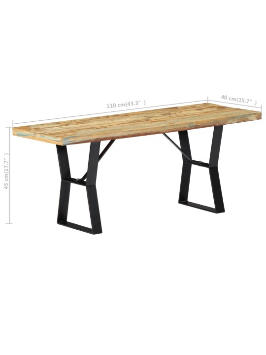 Lavice 110 cm masivní recyklované dřevo