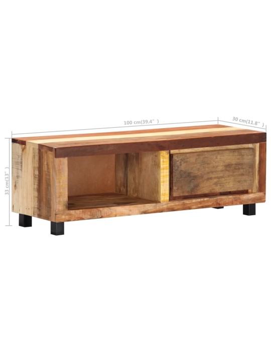 TV stolek 100 x 30 x 33 cm masivní recyklované dřevo