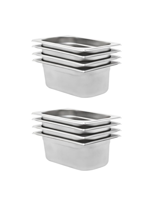Gastronádoby 8 ks GN 1/4 100 mm nerezová ocel
