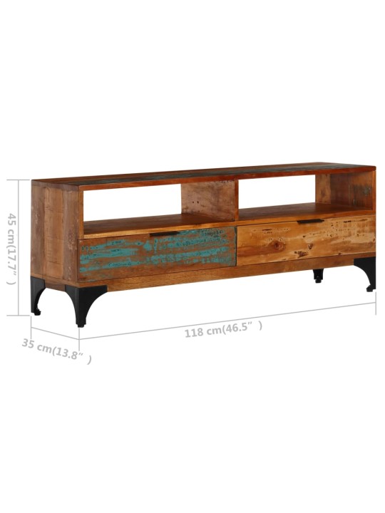 TV stolek 118 x 35 x 45 cm masivní recyklované dřevo