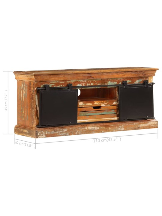 TV stolek 110 x 30 x 45 cm masivní recyklované dřevo