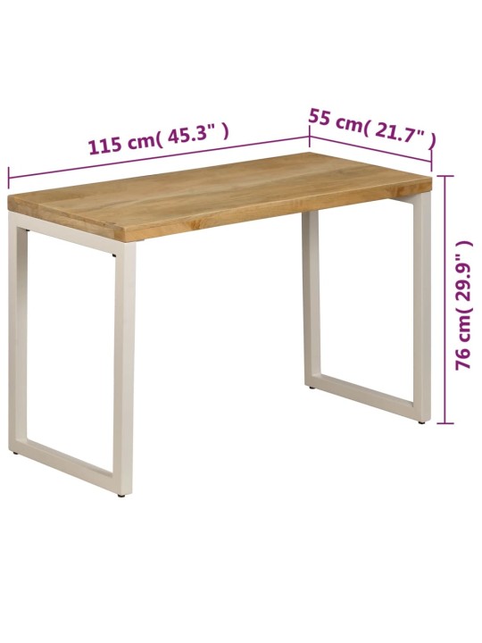 Jídelní stůl 115 x 55 x 76 cm masivní mangovník a ocel