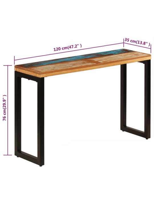 Konzolový stolek 120 x 35 x 76 cm recyklované dřevo a ocel