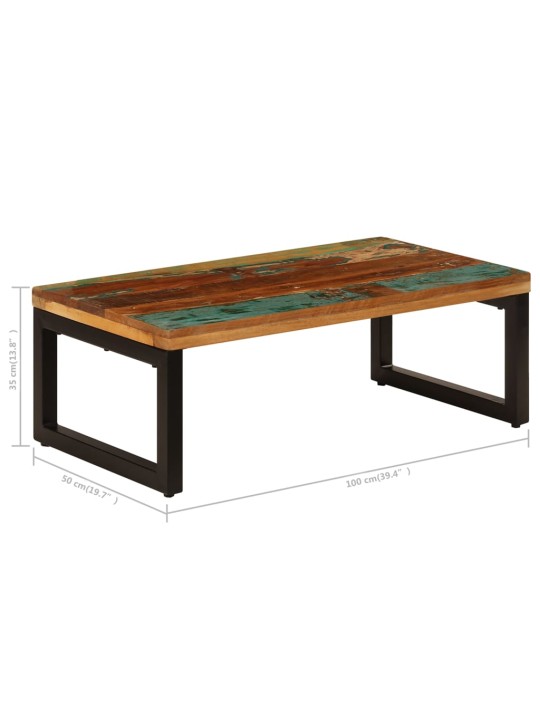 Konferenční stolek 100x50x35cm masivní recyklované dřevo a ocel