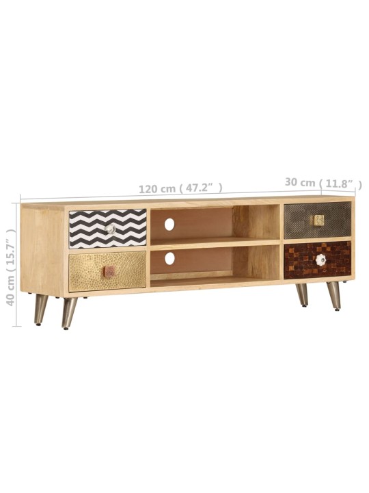 TV stolek 120 x 30 x 40 cm masivní mangovníkové dřevo