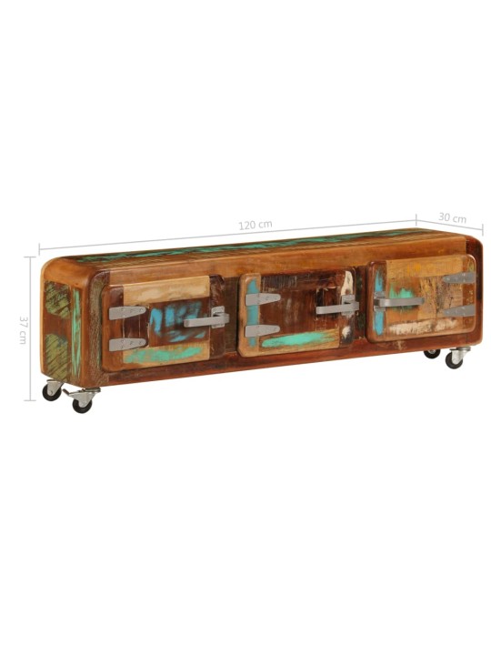 TV stolek 120 x 30 x 37 cm masivní recyklované dřevo