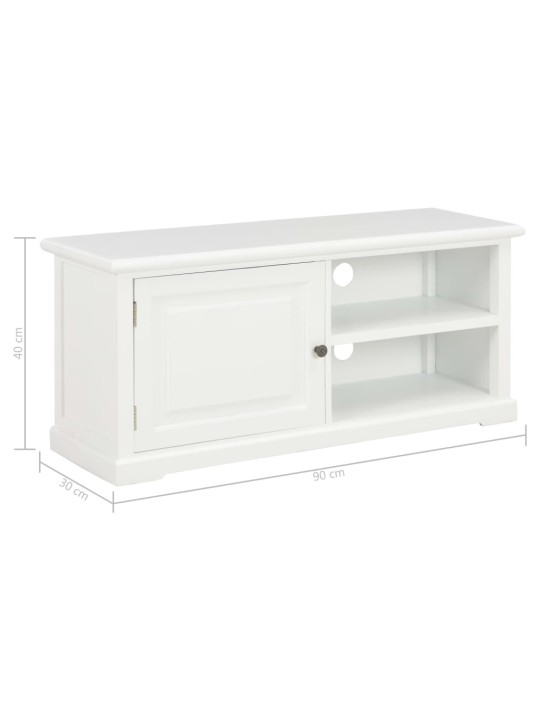 TV stolek bílý 90 x 30 x 40 cm dřevo