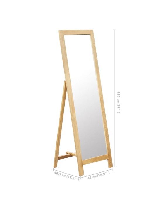 Stojací zrcadlo 48 x 46,5 x 150 cm masivní dubové dřevo