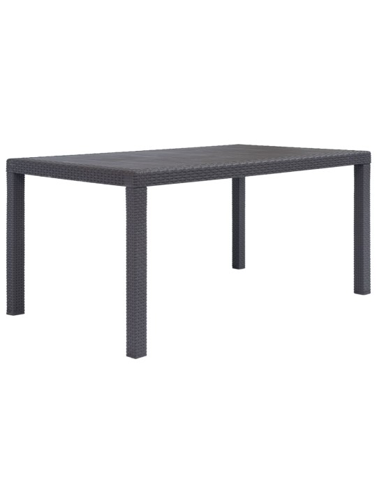 Zahradní stůl hnědý 150 x 90 x 72 cm plastový ratanový vzhled