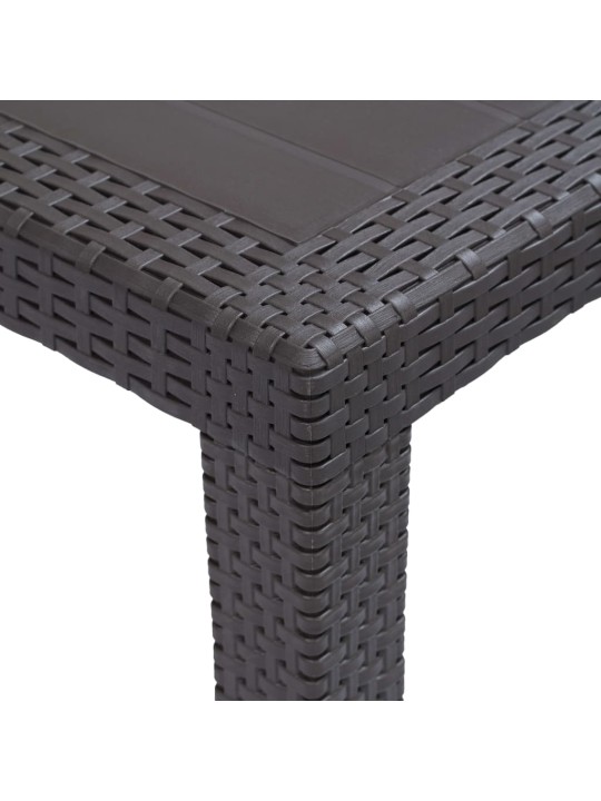 Zahradní stůl hnědý 150 x 90 x 72 cm plastový ratanový vzhled