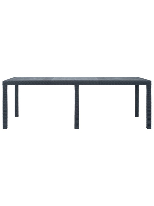 Zahradní stůl antracitový 220x90x72 cm plastový ratanový vzhled