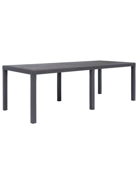 Zahradní stůl bílý 220 x 90 x 72 cm plast ratanový vzhled