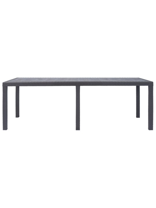 Zahradní stůl bílý 220 x 90 x 72 cm plast ratanový vzhled