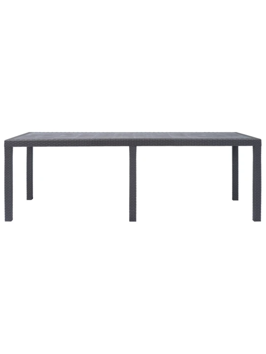 Zahradní stůl bílý 220 x 90 x 72 cm plast ratanový vzhled
