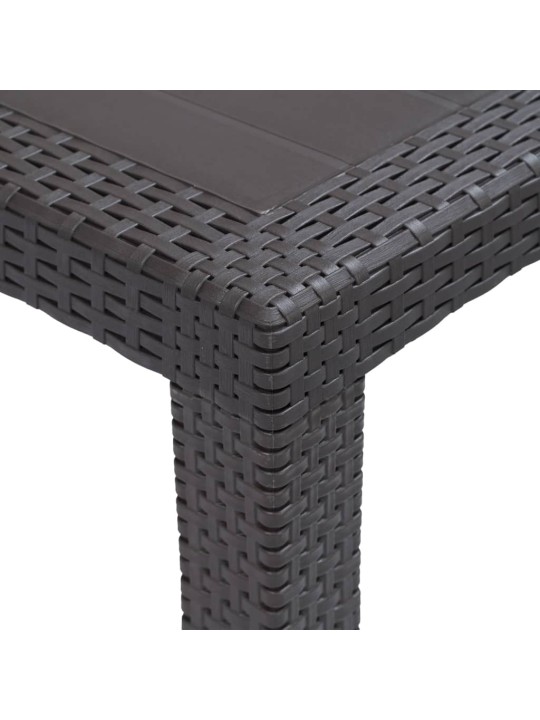 Zahradní stůl bílý 220 x 90 x 72 cm plast ratanový vzhled