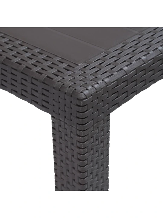 Zahradní stůl bílý 220 x 90 x 72 cm plast ratanový vzhled