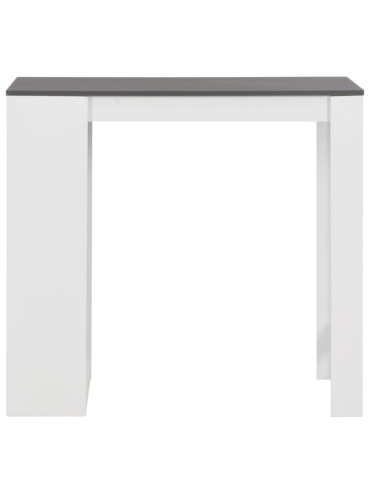 280216 Bar Table with Shelf White 110x50x103 cm