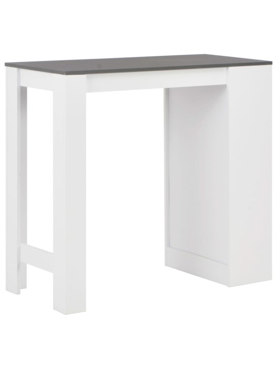 280216 Bar Table with Shelf White 110x50x103 cm