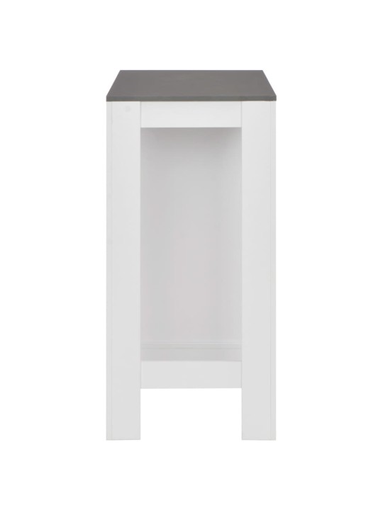 280216 Bar Table with Shelf White 110x50x103 cm