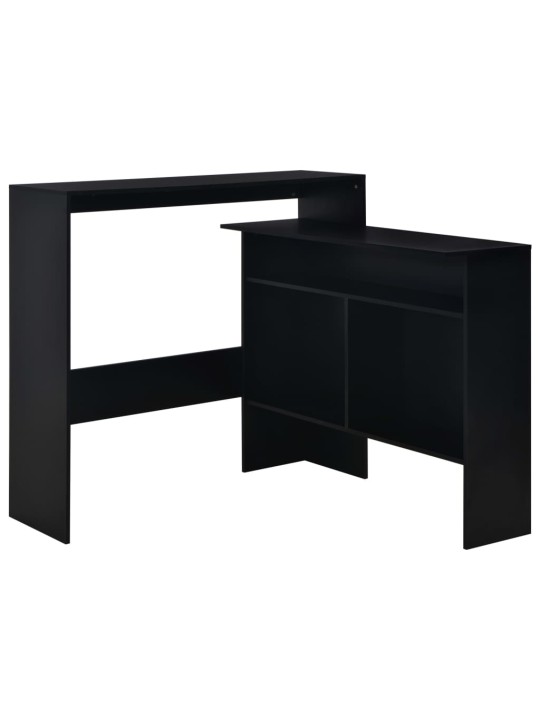 Barový stůl se 2 stolními deskami černý 130 x 40 x 120 cm