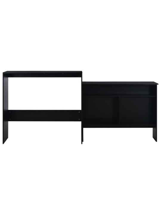 Barový stůl se 2 stolními deskami černý 130 x 40 x 120 cm
