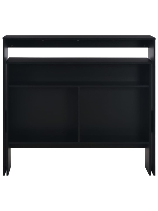 Barový stůl se 2 stolními deskami černý 130 x 40 x 120 cm