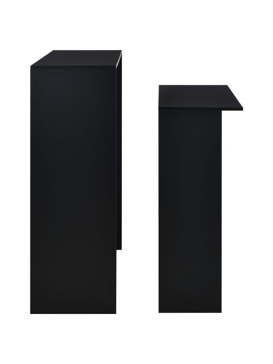 Barový stůl se 2 stolními deskami černý 130 x 40 x 120 cm