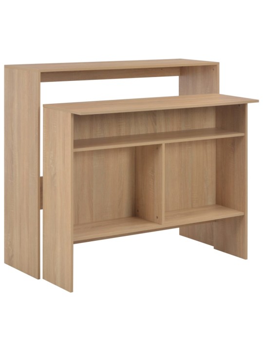 Barový stůl se 2 stolními deskami dub 130 x 40 x 120 cm