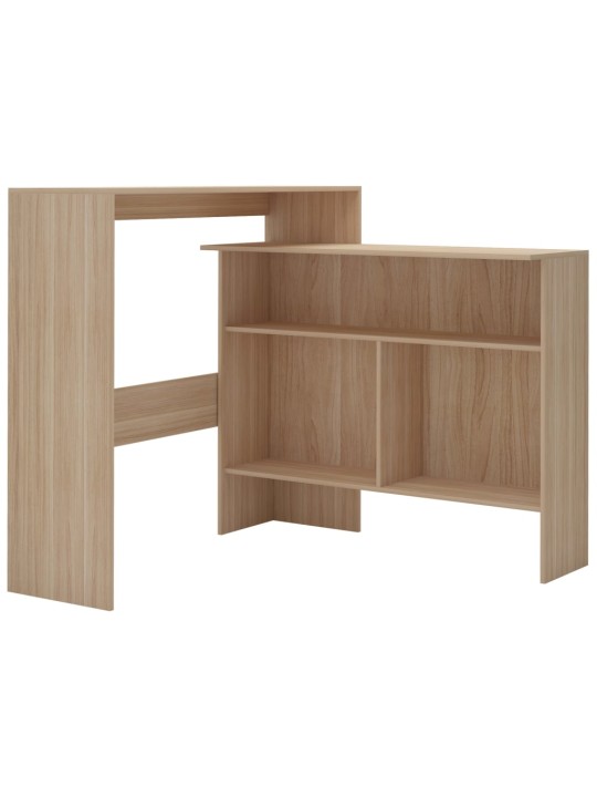 Barový stůl se 2 stolními deskami dub 130 x 40 x 120 cm
