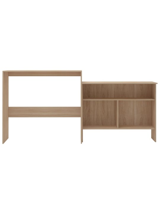Barový stůl se 2 stolními deskami dub 130 x 40 x 120 cm