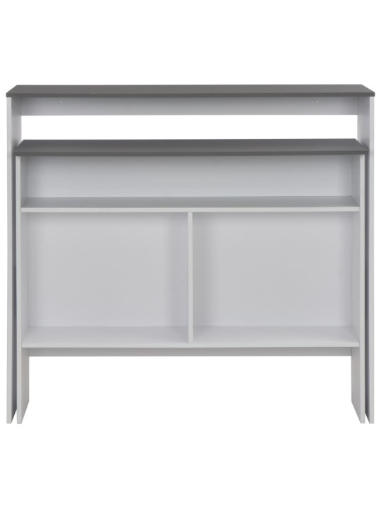 Barový stůl se 2 stolními deskami bílý a šedý 130 x 40 x 120 cm