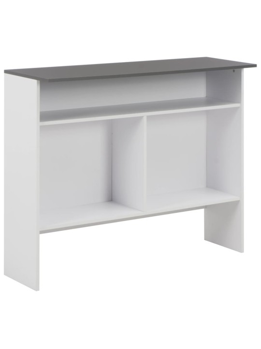 Barový stůl se 2 stolními deskami bílý a šedý 130 x 40 x 120 cm