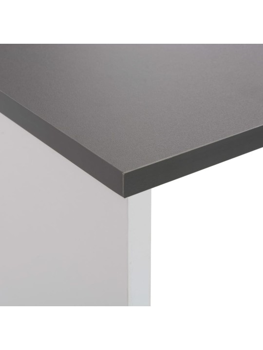 Barový stůl se 2 stolními deskami bílý a šedý 130 x 40 x 120 cm