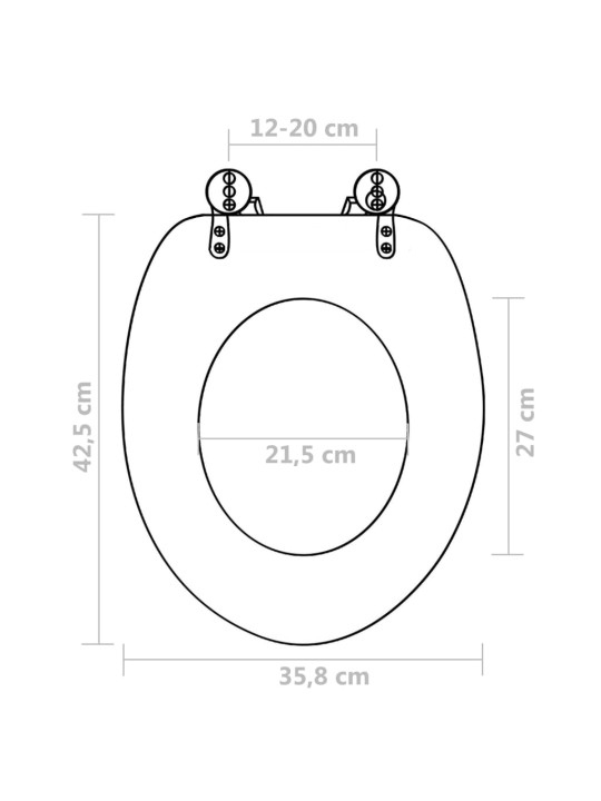 WC sedátka s víky 2 ks MDF černá