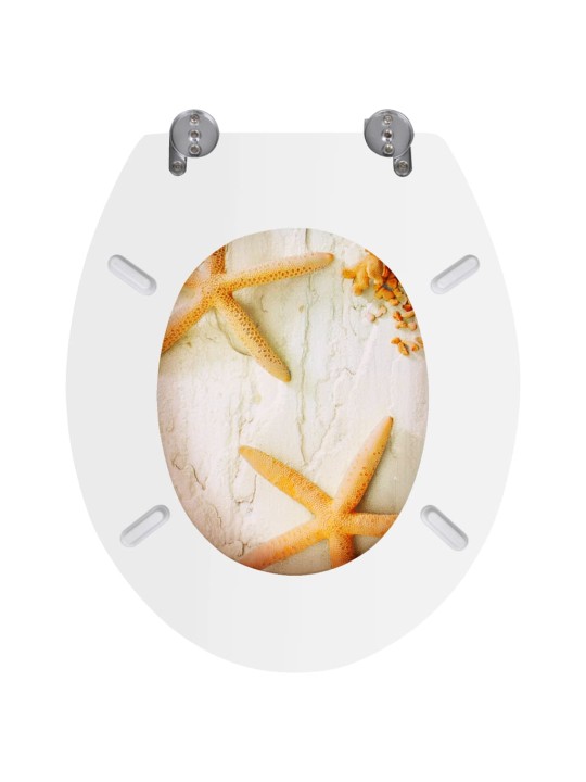 WC sedátka s víky 2 ks MDF mořská hvězdice