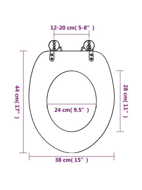 WC sedátka s víky 2 ks MDF mořská hvězdice