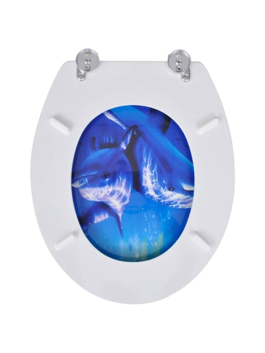 WC sedátka s víky 2 ks MDF delfíni