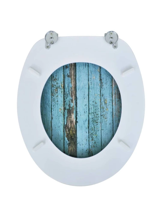WC sedátka s víky 2 ks MDF staré dřevo