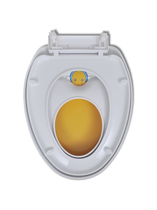 WC sedátka s funkcí pomalého sklápění 2 ks bílo-žlutá plastová
