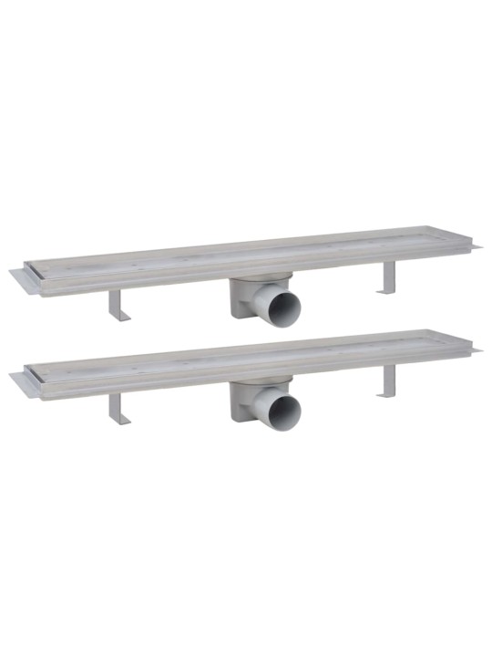 Sprchový odtokový žlab rovný 2 ks 630 x 140 mm nerezová ocel