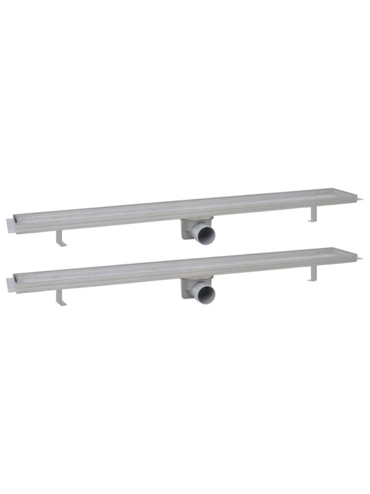 Sprchový odtokový žlab rovný 2 ks 930 x 140 mm nerezová ocel